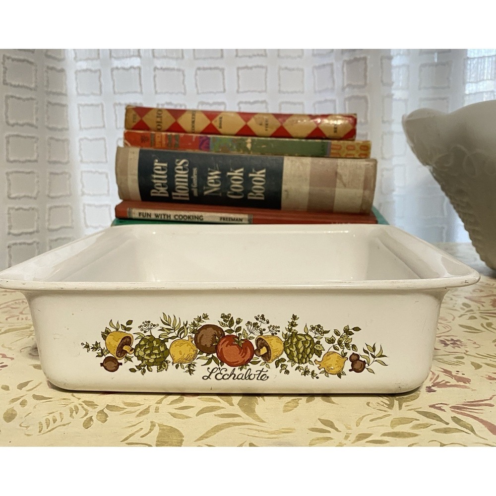 Vintage Corning Ware L'Echalote P 322 Casserole Dish 8x8x2 Oven to Freezer MCM